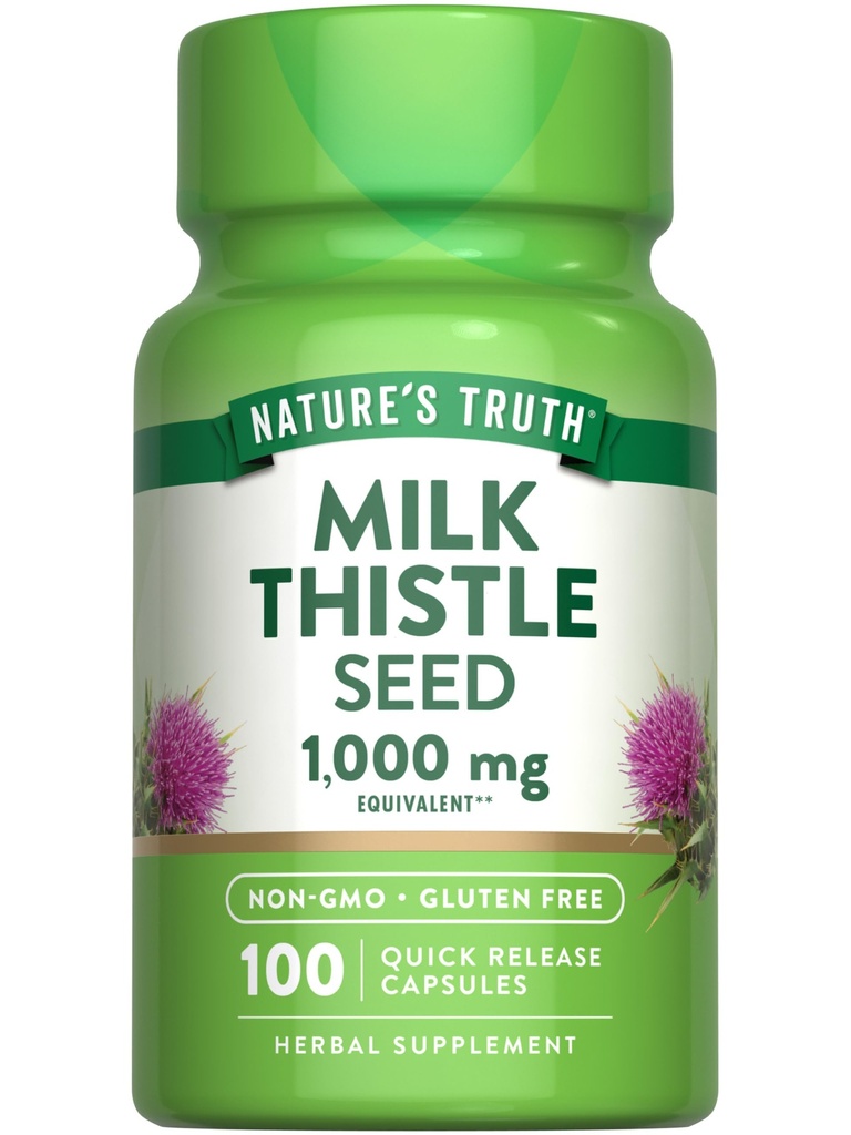 La vérité de la nature Extrait de graine de chardon de lait Supplément à base de plantes 100 capsules