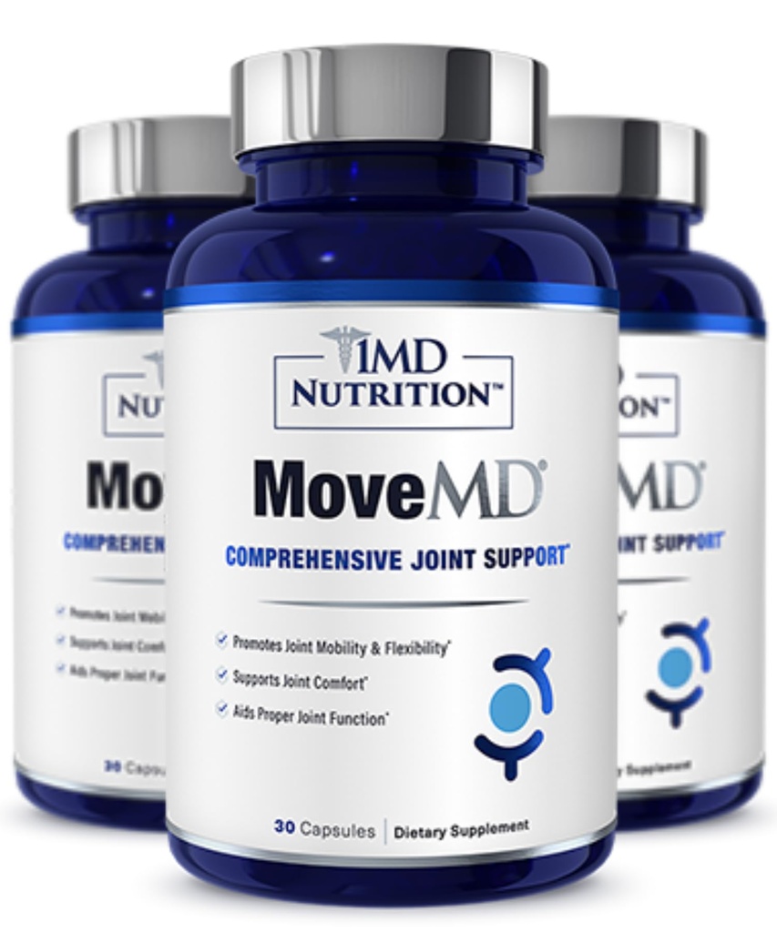 1MD Nutrition MoveMD - Joint Health Supplement - Arzt Formuliert | mit Collagen, Astaxanthin und mehr | (3-Pack)
