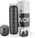 Wöchentliche Pille Organizer, Portable Travel 7 Day, Wasserdichter Behälter, groß, Aluminium, Metall, halten Vitamine, Kabeljauöl, Nahrungsergänzungen und Medikamente (schwarz)