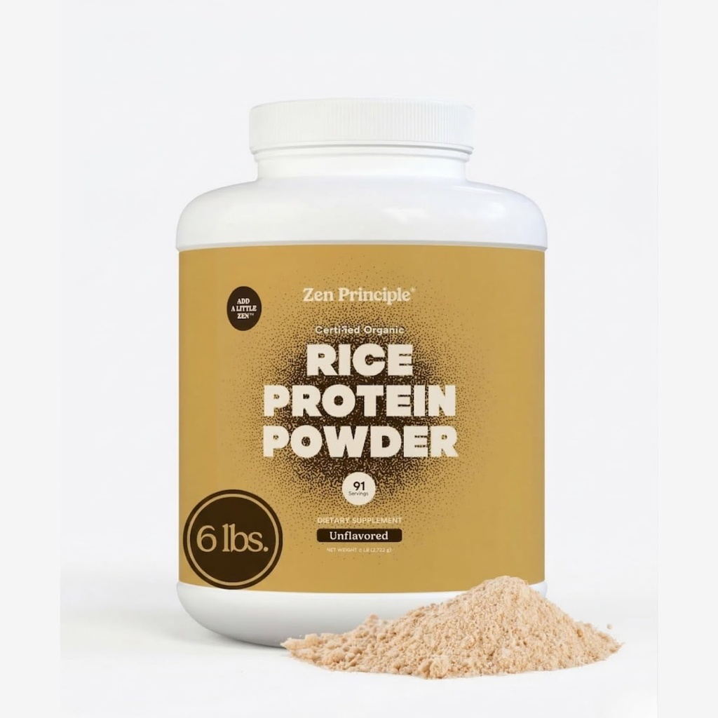 Zen Principle Organic Brown Rice Protein 6 LB. USDA Certified Organic Nicht aromatisiert. Nicht-GVO. Vegan.