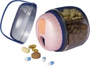 MURRI&MURRDI Pill Organizer mit 4 Komponenten, Reise-Pille-Box, Portable Case mit Anti-Mixing & Wide Openings Design, Pill Container Halter für Vitamine Fish Oils Medikamente, Pink