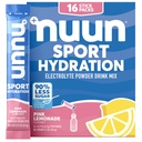 Nuun Sport Electrolyte Powder Packets avec Magnésium, Calcium, Potassium, Chlorure, et Sodium, Packs d'hydratation pour Sur-le-Go, Limonade Rose Saveur, sans gluten et végétalien, 16 portions simples