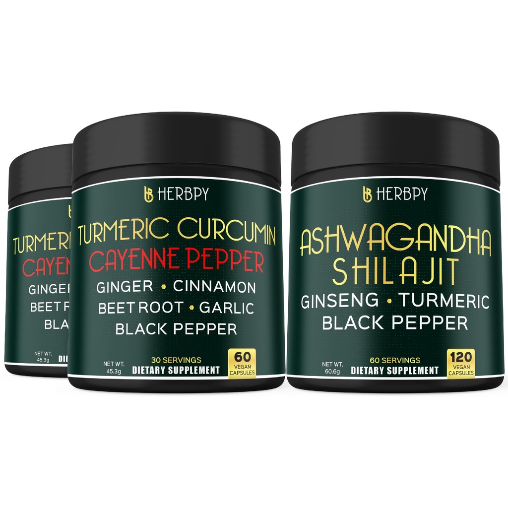 Bundle 7in1 curcumina e 5in1 Ashwagandha Shilajit supplemento