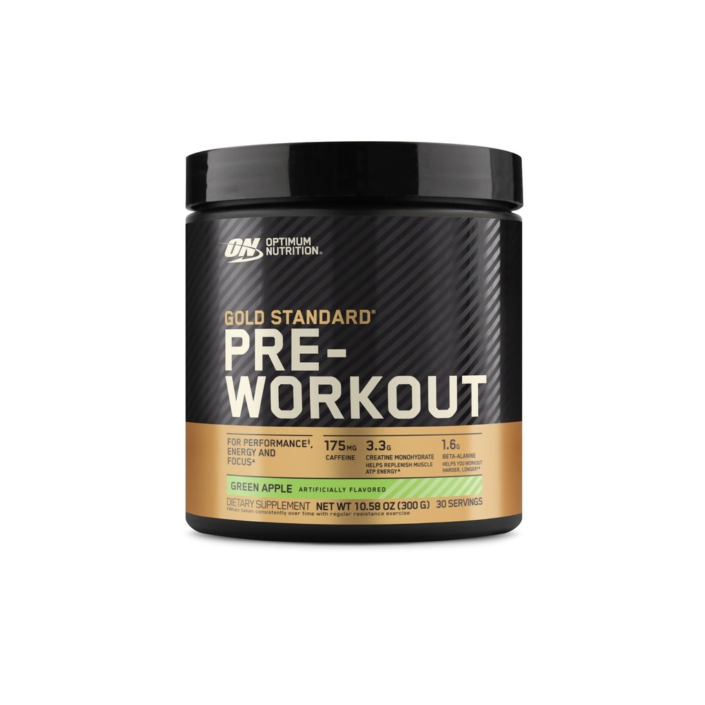Optimum Nutrition Gold Standard Pre Workout mit Kreatin, Beta-Alanin und Koffein für Energie, Geschmack: Grüner Apfel, 30 Portionen (Packaging Mai Vary)