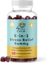 4TheCalm 5in1 Stress Relief Supplement Gummy – GABA, Lemon Balm, L-teanina, camomilla, Ashwagandha – Stress Relief Gummiess (Natural Raspberry Flavor, 60 Gummies)