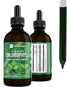 360 Nutrition Chlorophyll Flüssigkeitstropfen mit Pfefferminzöl, GF & Vegan Körper Interne Deodorant Ergänzung, unterstützt Gut Gesundheit, Verdauung, Energie, Radiant Haut, schnelle Absorption (4 Fl Oz (1 Zähler))