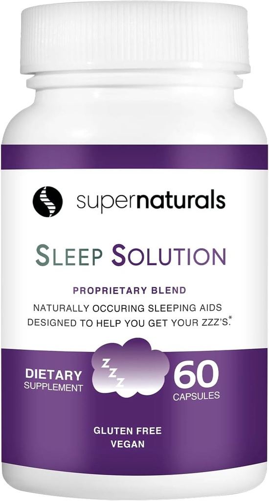 Gesundheits-Schlaf-Lösung, Schlaf-Ergänzung für Erwachsene, Magnesium und Melatonin für Schlaf bietet natürliche Schlaf-Unterstützung, Vegan Zutaten, Glutenfreie Magnesium Schlaf-Ergänzung, 60 Kapseln