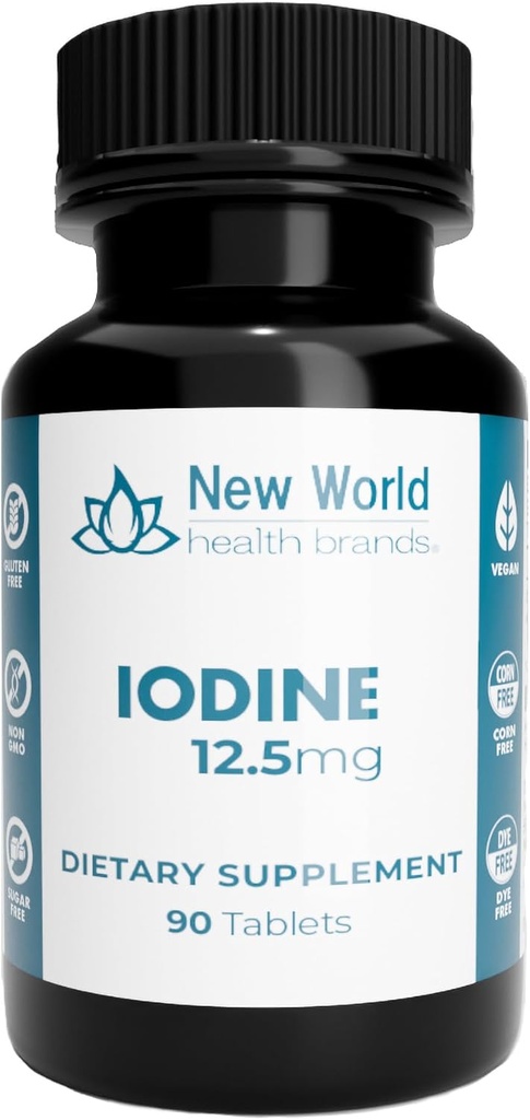Neue Weltgesundheitsmarken 12.5mg Jodtabletten - 90 Tablets - Essential Trace Mineral for Growth, Thyroid & Metabolic Function - einfach zu schlucken, hohe Potenz, schnelle Absorption