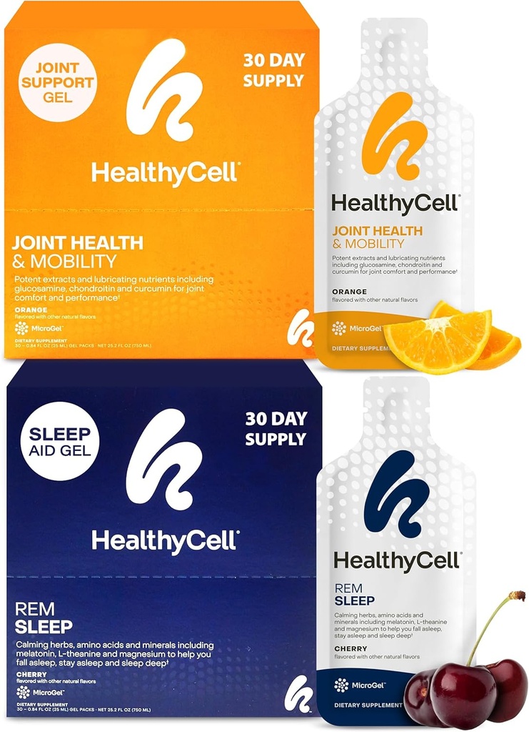 Healthycell REM Aide au sommeil + Suppléments de santé et de mobilité conjoints pour les hommes et les femmes
