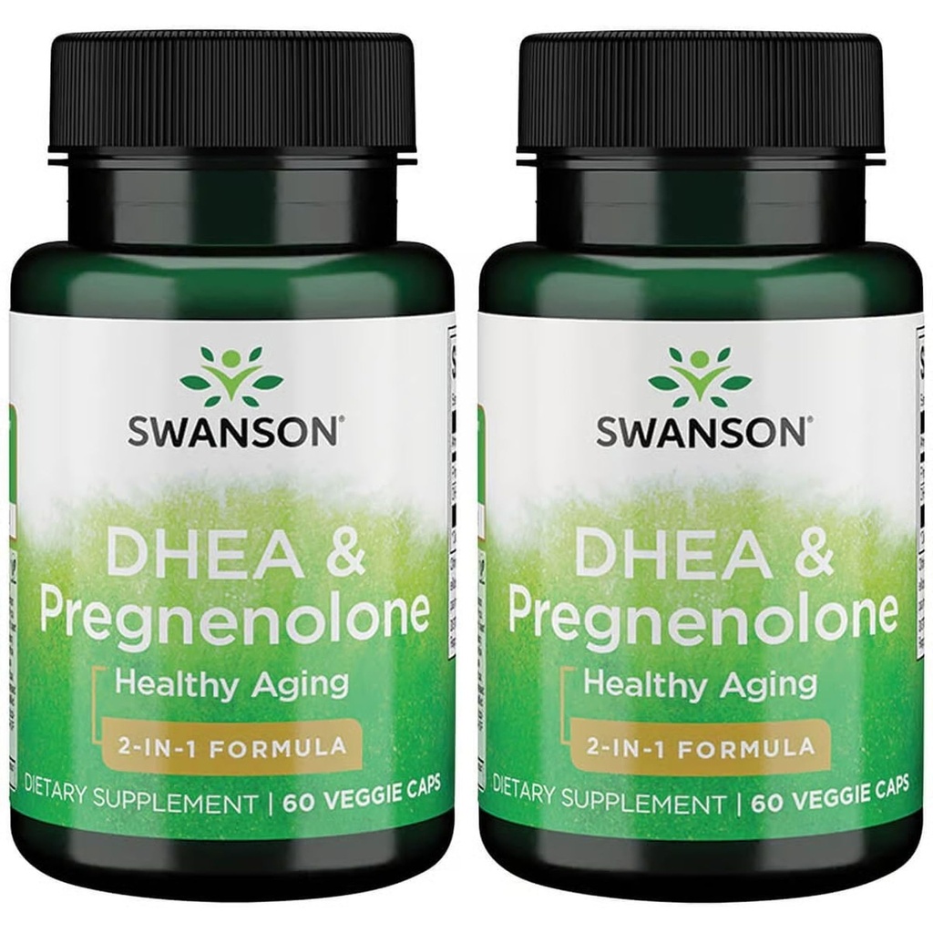 Swanson Dhea et Pregnenolone Complex 60 gélules (2 boîtes)