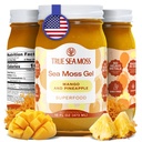 TrueSeaMoss Wildcrafted Irish Sea Moss Gel - Seamoss, Gut Health & Antioxydant Supports - Fabriqué aux États-Unis (Mango/Pineapple, Pack de 1)