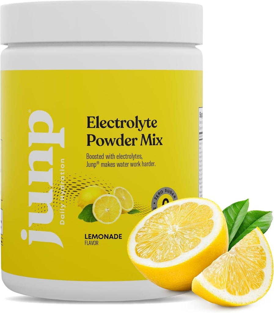 JUNP Elektrolyte Pulver Kein Zucker No Carbs – Lemonade Keto Elektrolyt Getränke Mix - Kalium & Salz Hydration Pulver Elektrolyte - Zero Calorie Zucker freie Elektrolytpulver, Kosher, 90 Servierungen