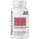 Youth & Tonic Digestive Enzyme mit Amylase Bromelain Lipase Lactase Protease Papain - Advanced Digestion Plant Enzymes for Food Breakdown Gas Bloating Gut Health - Women & Men - 60 pflanzliche Pillen