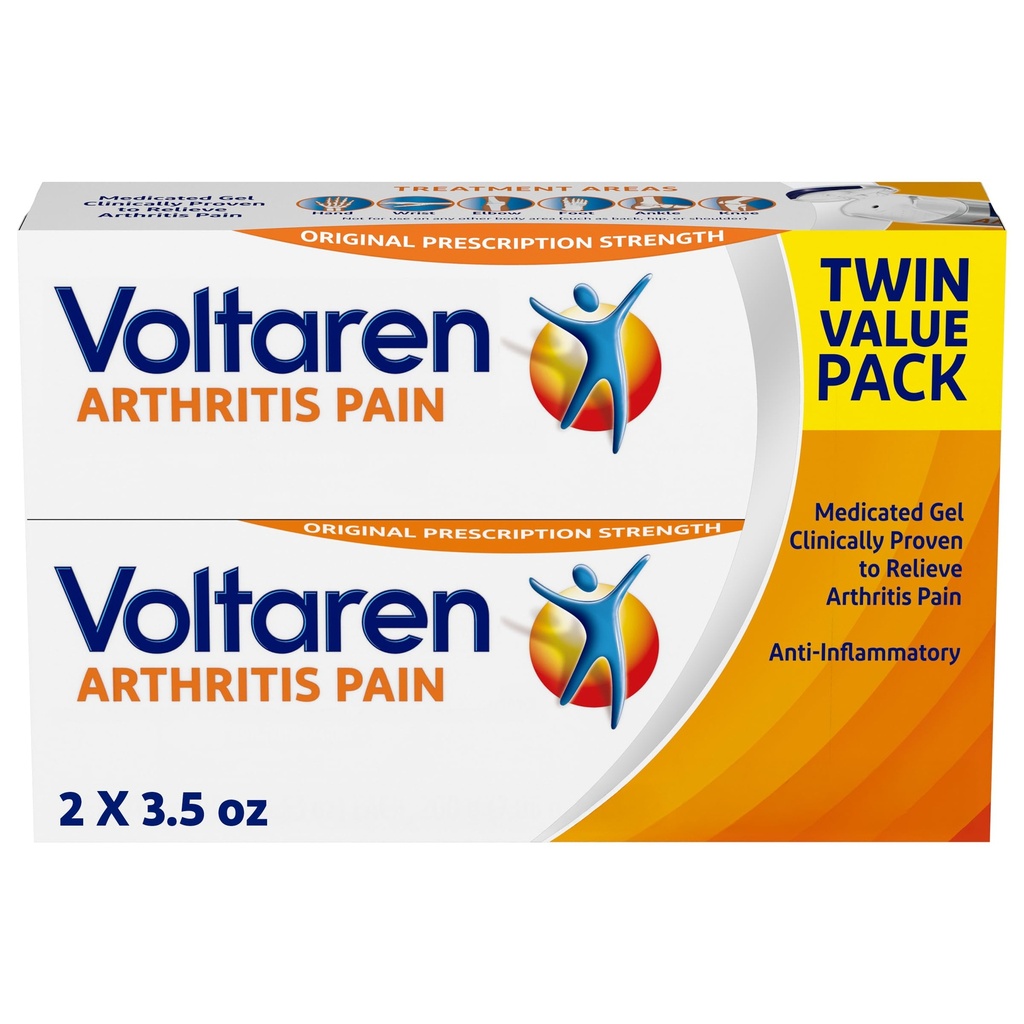Voltaren Arthritis Schmerzgel für leistungsstarke topische Arthritis Schmerzlinderung mit Diclofenac - NEU Easy Open Cap - 100 g x 2