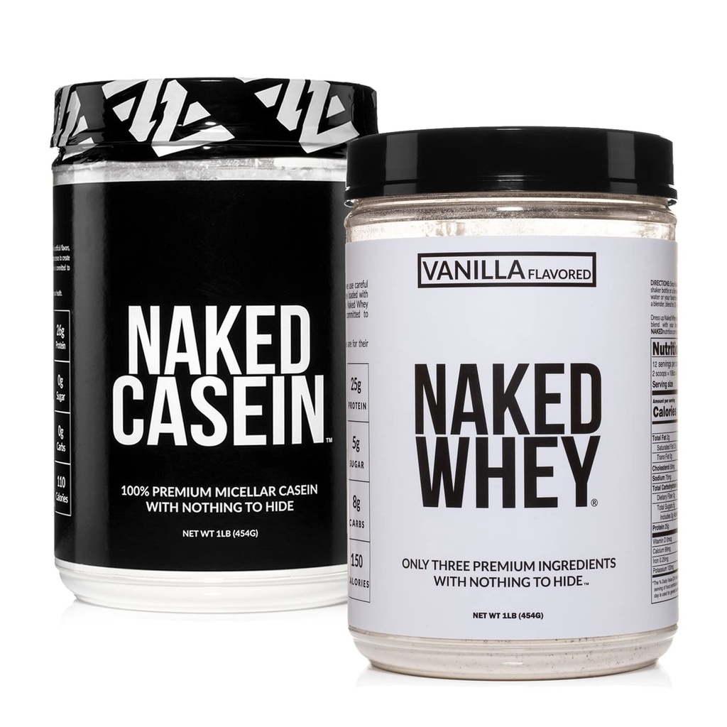 NAKED Gras Fed Protein Bundle: 1LB Casein und 1LB Vanille Heidel