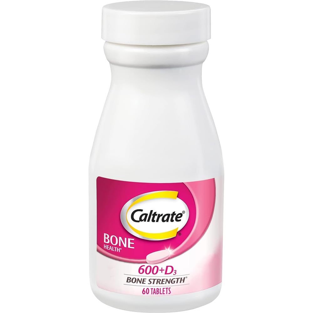 Caltrate 600 Plus D3 Calcium e Vitamina D Supplemento Tablet, Integratori per la salute di ossa per gli adulti - 60 conte