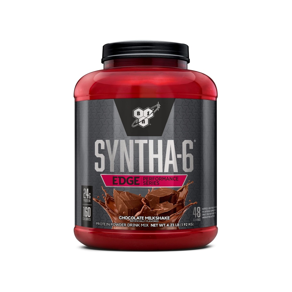 BSN SYNTHA-6 poudre de protéines EDGE, avec lactosérum hydrolysé, caséine micellaire, Isolat de protéines de lait, faible sucre, 24g de protéines, chocolat milkshake, 48 portions