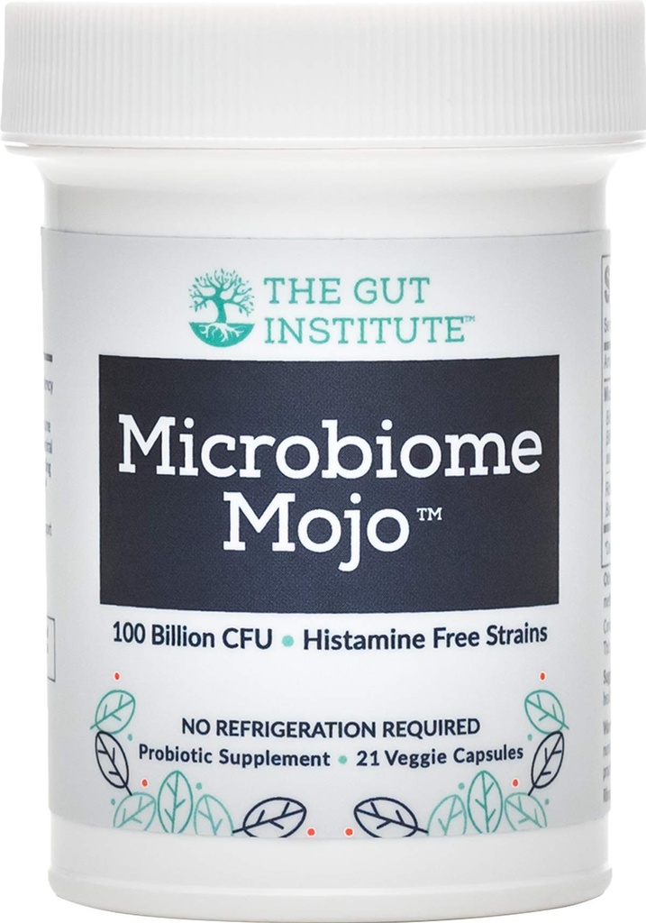 Microbiome Mojo 2-en-1 Probiotiques à haute puissance - 100 milliards d'UFC Plus 500 millions de probiotiques viables à base de sol par capsule - 21 Compte - Pas de réfrigération nécessaire - Fabriqué aux États-Unis