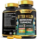 Bitter Melon Kapseln - 10in1 Formel - Kombinieren Sie mit Berberine, Ceylon Cinnamon, Turmeric, Moringa, Neem, Ginger, Gotu Kola, Artichoke und Black Pepper - 120 Kapseln für 4 Monate Versorgung