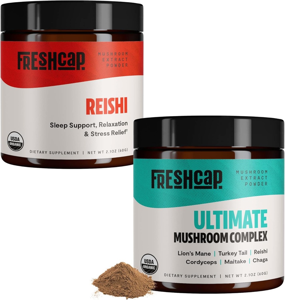 Poudre de Reishi et poudre complexe de champignons