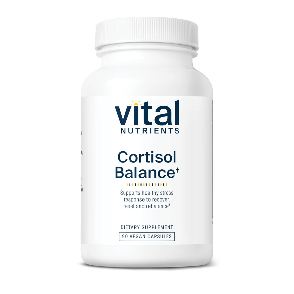 Vital Nutrients Cortisol Balance | Vegan Stress Relief Supplement | Cortisol Manager Supporta livelli di energia e stress | Ashwagandha & Magnesium per il relax | Gluten, Dairy, Soy Free | 90 Capsule