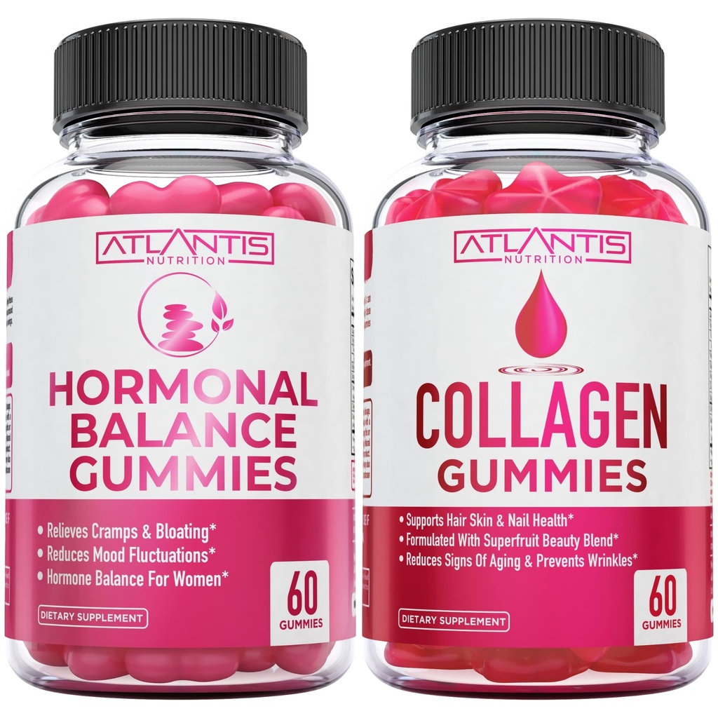 Atlantis Nutrition Hormonal Balance PMS Relief 60 Gummis + Kollagen 60 Gummis