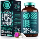 TUDCA and Milk Thistle Supplement - Bile Salts Supplement mit Silymarin Milk Thistle Extract Liver Cleanse, Gallbladder, Kidney, Gut Health - Ursolic Acid Tudca Bile Salt Liver Health - 60 Kapseln