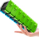 Extra Large Pill Organizer 2 fois par jour – XL Pill Box 7 Day with Big AM/PM Compartiments – convient aux grandes vitamines, suppléments et gommes, pour une utilisation de 7 ou 14 jours, codé en couleur, Amies des aînés, Pas de déversements