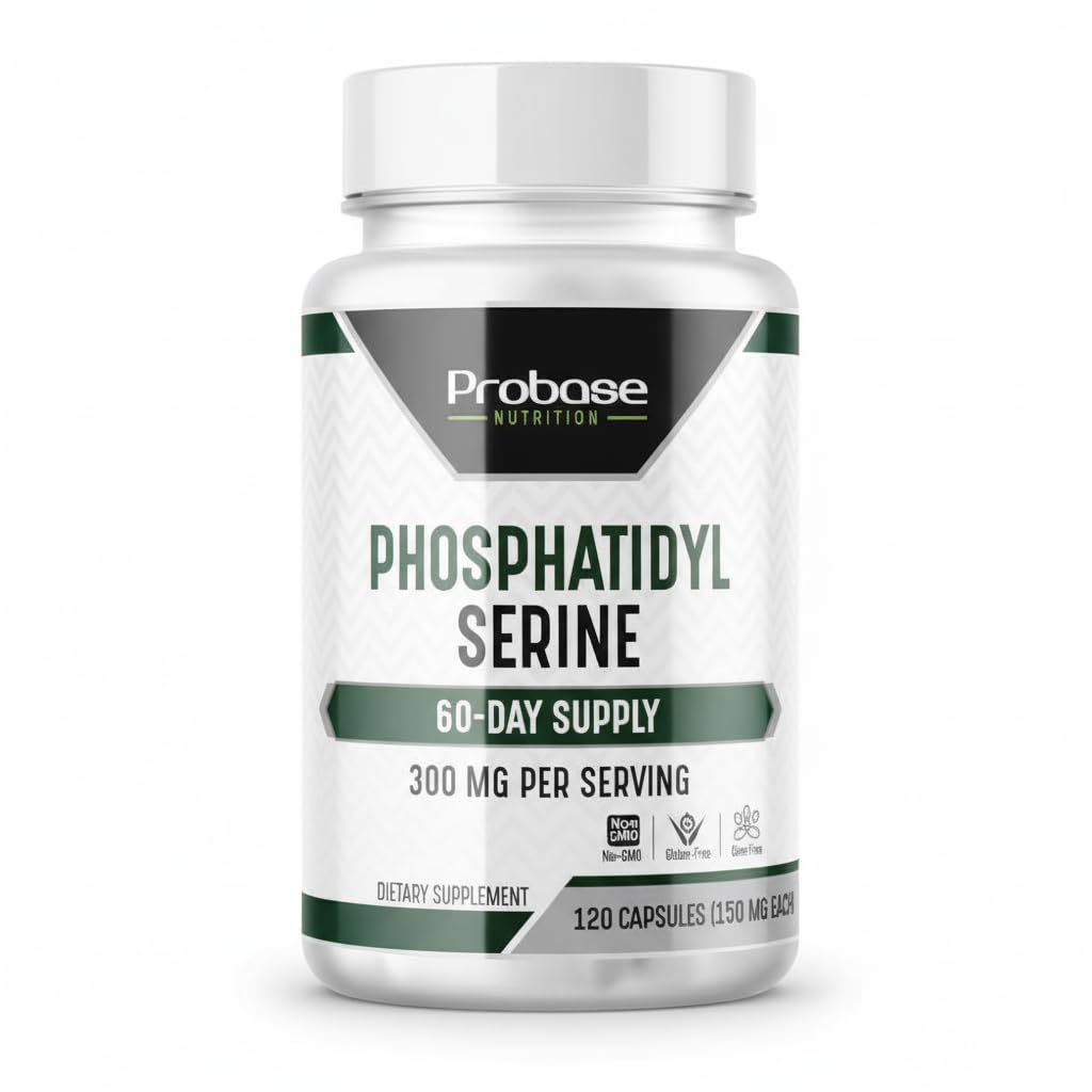 Probase Nutrition Phosphatidylserine 300mg Supplement Gehirn Gesundheit und Gedächtnis Unterstützung Non-GMO Gluten Free 120 Kapseln Phosphatidyl Serine Complex