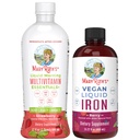 MaryRuth's Liquid Morning Multivitamin (Strawberry) & Iron Liquid (Berry) | Clean Label Project Verified® | Vitamine per l'energia, l'immunità e la salute generale | Vegan, Non OGM, Gluten Free