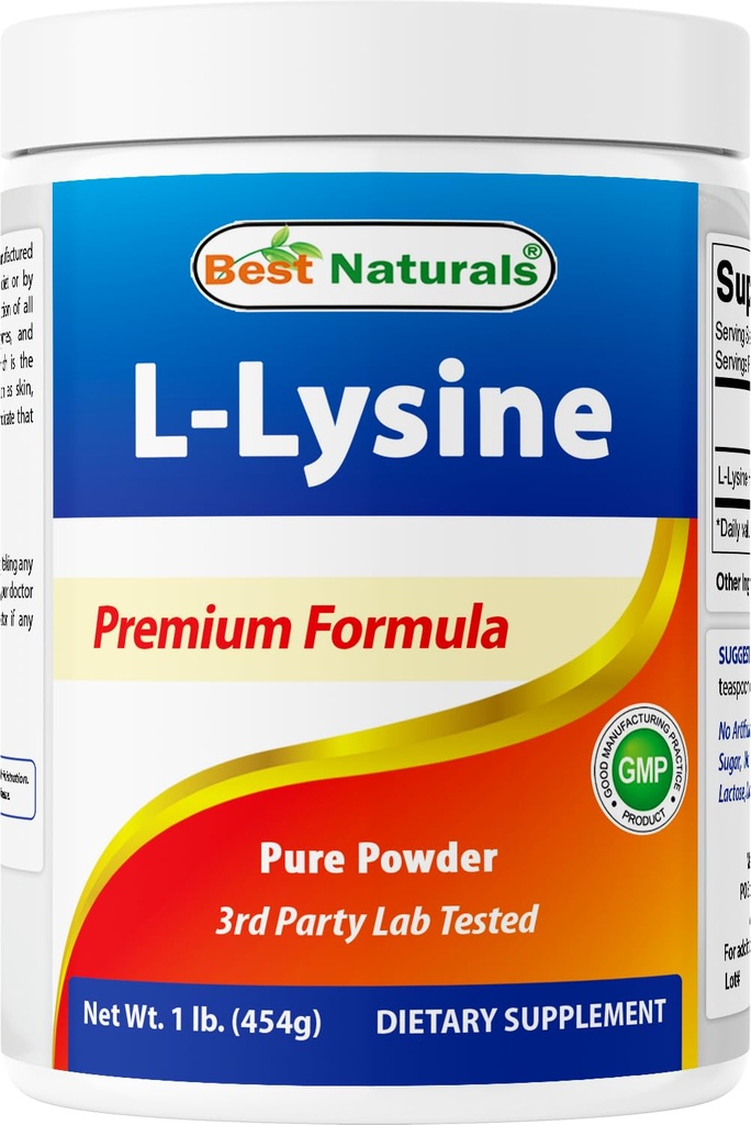 Meilleure poudre de lysine naturelle, 1 livre - 100% pure (1 LB (paquet de 1))