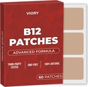 VIORY B12 Patches (Pack of 60) - 100% Natural Patch for Women and Men - Firming, Energy, Focus & Body Support - Enhanced Formula