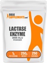 BulkSupplements.com Lactase Enzyme (3000 ALU) Polvere - Lactase Enzyme Supplement, Digestive Support - Gluten Free, 1g per Serving, 250g (8.8 oz) (Pack of 1)