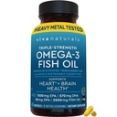 Viva Naturals Omega-3 Fish Oil, Triple Strength, 2500 mg, 60 Softgels – Re-Esterified Omega 3 acidi grassi Compreso EPA, DHA, DPA - Pascatarian-Friendly