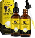 Olio di semi neri 2PACK, 100% Pure Black Seeds olio pressato a freddo non raffinato, ricco di vitamina D3, K2 & E, Black Seed Oil Supplement Drop per il supporto immunitario, Non-GMO (2x60ml)