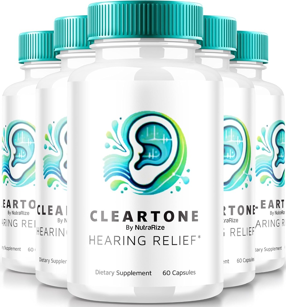 NutraRize (5 Pack) ClearTone Tinnitus, Clear Tone Pills for Hearing, ClearTone Pills Supplement for Overall Ear Health, Official Auditory Support Capsules, ClearTones Review (300 Capsules)