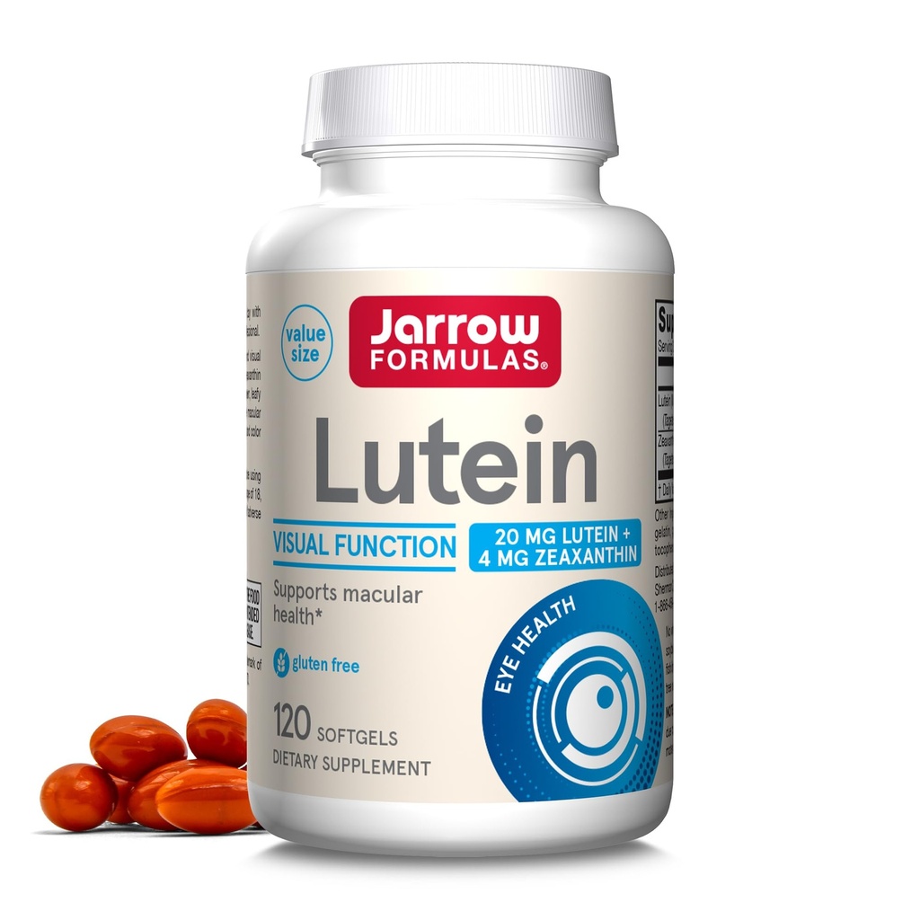 Jarrow Formeln Lutein 20 mg mit Zeaxanthin, Nahrungsergänzung für Visuelle Funktion und Macular Health Support, 120 Softgels, 120 Tage Versorgung