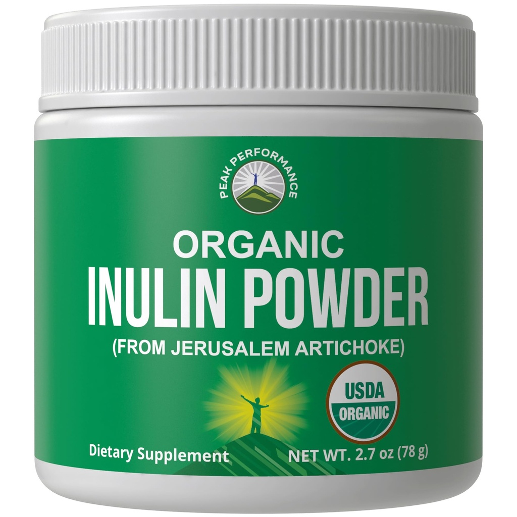 Fibra prebiotica naturale della polvere di inulina organica per la salute del fegato. USDA Organic Raw Plant Based Vegan Prebiotics FOS Supplemento da Jerusalem Artichoke. HSA + FSA Eleggibili Vitamine Solo Lista Approvato