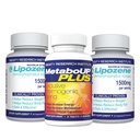 Lipozen Gewichtsverlust Pillen 2 Flaschen mit 30 Kapseln Jede zusammen mit einem 30-Kern-Flaschen MetaboUp Plus