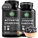 Capsules de charbon de coco activées, 180 Capsules de charbon de bois, Blanchiment des dents, Aide Constipation, Bloating, Gaz d'estomac, Brûlures d'estomac, Supplément dérivé pur de noix de coco (2)