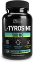 L-Tyrosine Kapseln | 500mg pro Servieren | Neurotransmitter-Unterstützung, Mental Alertness-Unterstützung | Non-GMO, GMP zertifiziert, 3. Partei getestet | 150 Count