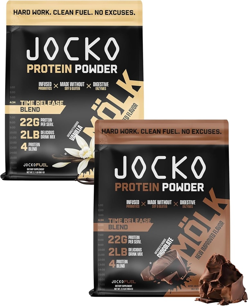 Jocko Carburant Protein 2 Pack - Jocko Mölk Chocolat + Vanille (2 saveurs) (2 lb chacun)
