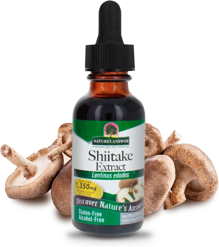 Natur Antwort Shiitake Pilz Extrakt Alkohol frei 1 flüssige Unze | Unterstützt Gesundheit und Wellness