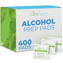 Cura Touch Alcohol Wipes individualmente avvolto - Prep Pad con 70% Isopropyl Alcohol, Grande per la casa, Medical & First Aid Kit Sterilized, Antisettico 2-Ply Swabs 400 Conte