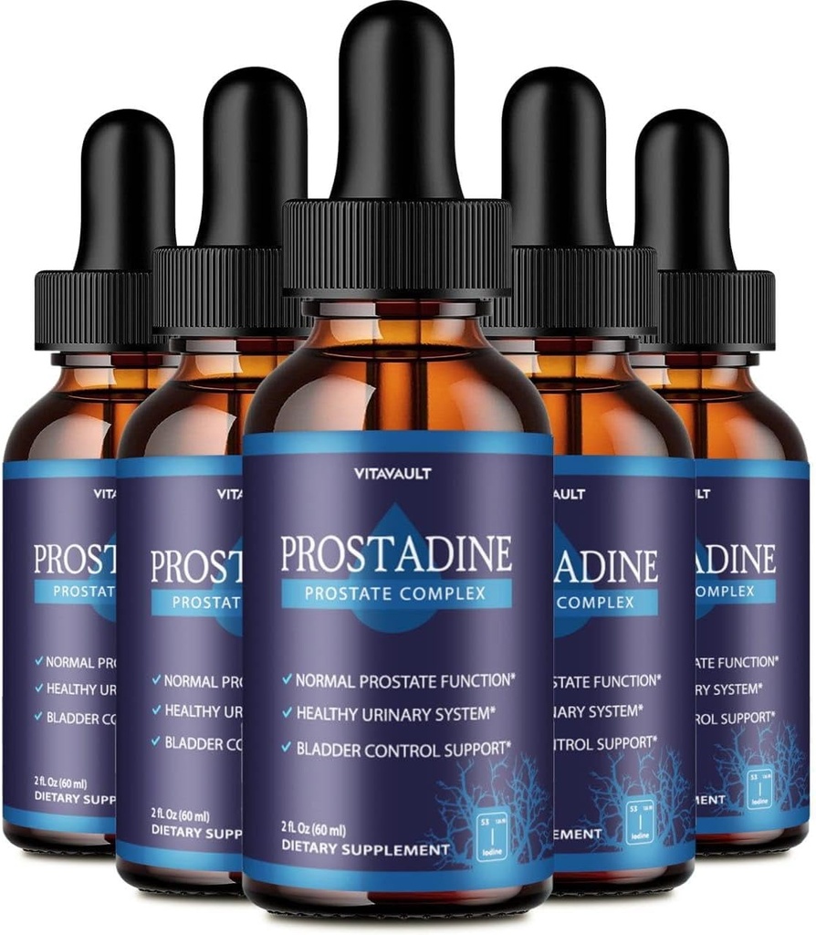 Prostadine, Potent Prostate support gouttes liquides, Prostadine très notée pour le bien-être général de la prostate, forme goutteuse facile à utiliser (5 Pack)