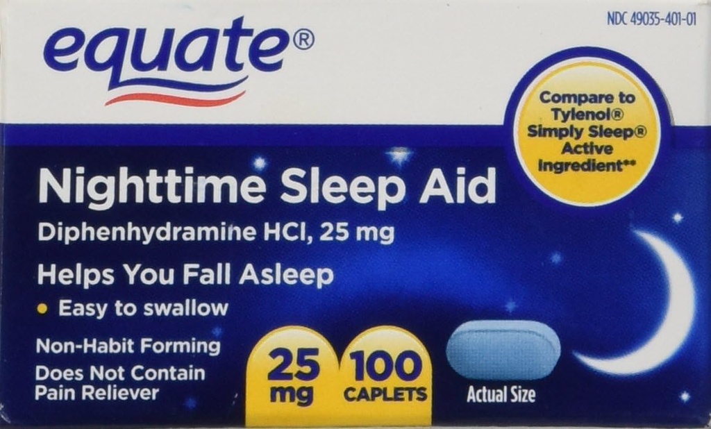Äquate Nacht Schlafhilfe 25 mg, 00 Mini-Caplets, 100 Zähler