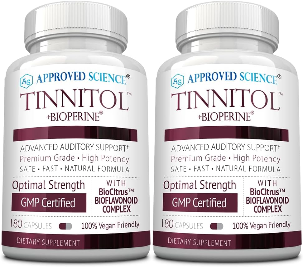Genehmigte Wissenschaft Tinnitol - Tinnitus Support Supplement - Ease Ringing in The Ears - Boost Inner Ear Health - 2 Flaschen - 6 Monate Versorgung - Made in USA