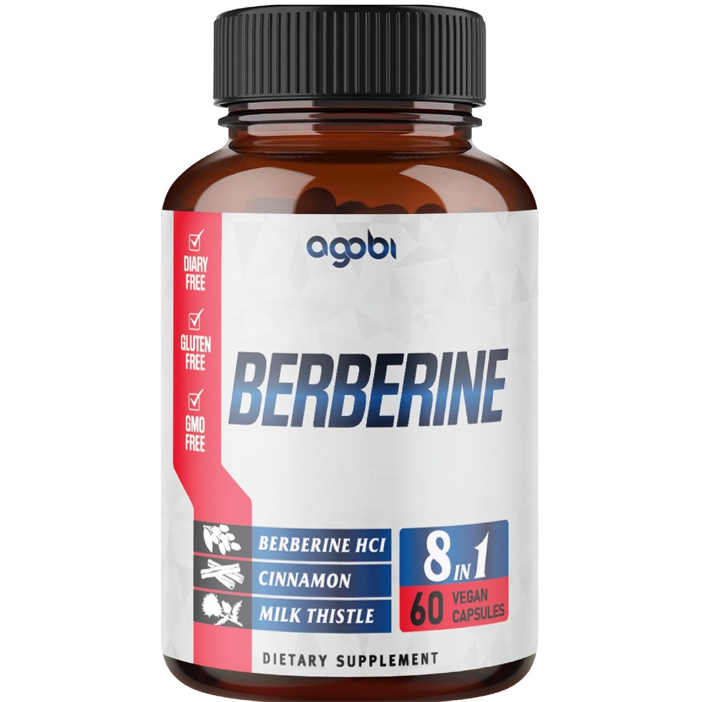 Berberine Ergänzung mit Ceylon, Milchdistel, Turmeric, Elderberry & More - Unterstützung Immune, Herz-Kreislauf- & Gastrointestinal - 60 Zähler für 2 Monate