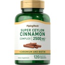 Piping Rock Ceylon Cinnamon Kapseln | 120 Pillen | Komplexe Ergänzung mit Chrom und Biotin | Vegetarisch, Nicht-GVO, Glutenfrei
