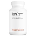 SuperSmart - Boost per capelli di lievito di birra (Formula avanzata) - con Saccharomyces Cerevisiae, Zinco, Biotina - Supplemento per capelli | Non-GMO - 60 capsule vegetariane